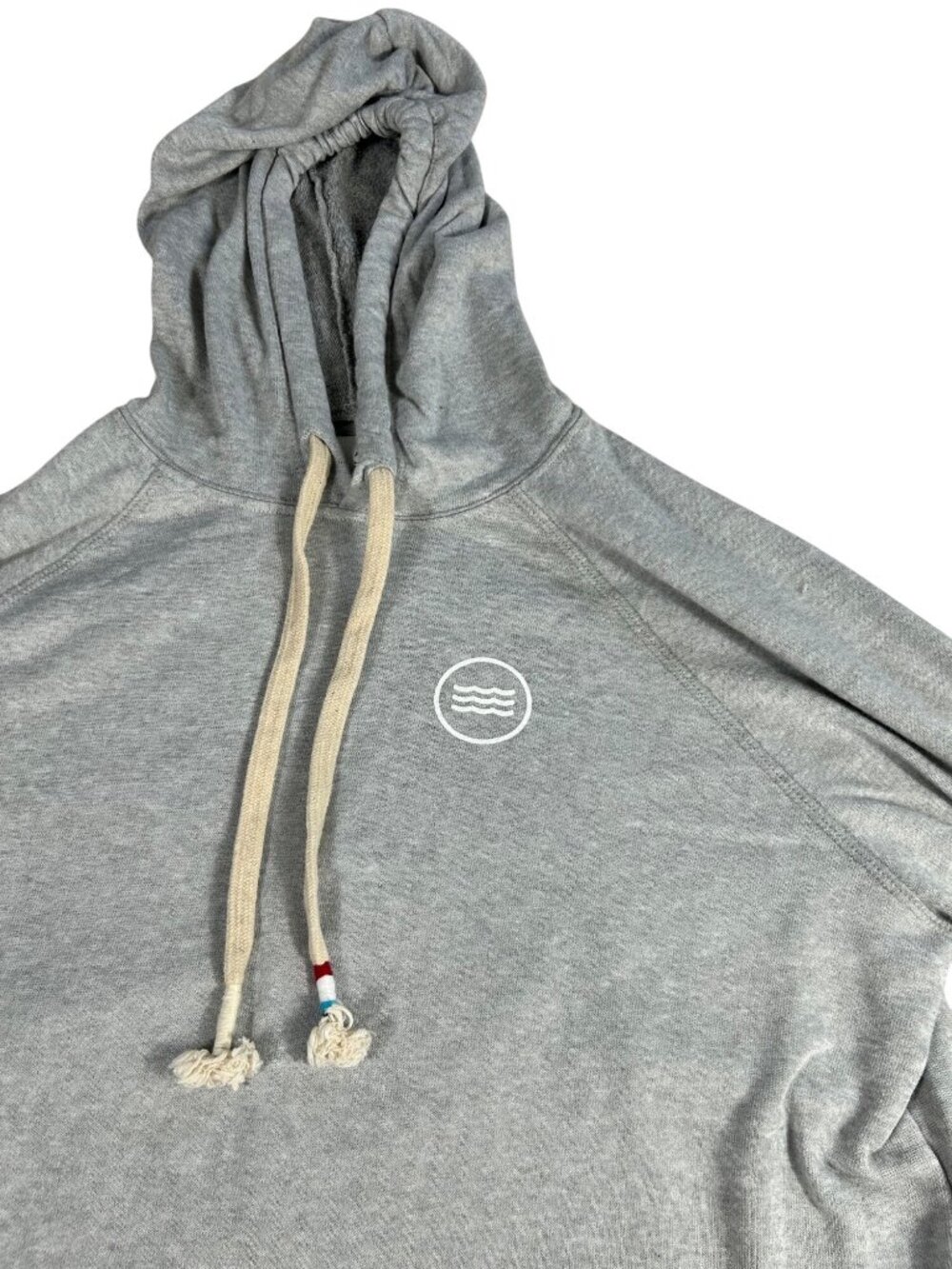 Sol Angeles Gray Hooded Pullover Sweatshirt Size L With Drawstring Soft Lining